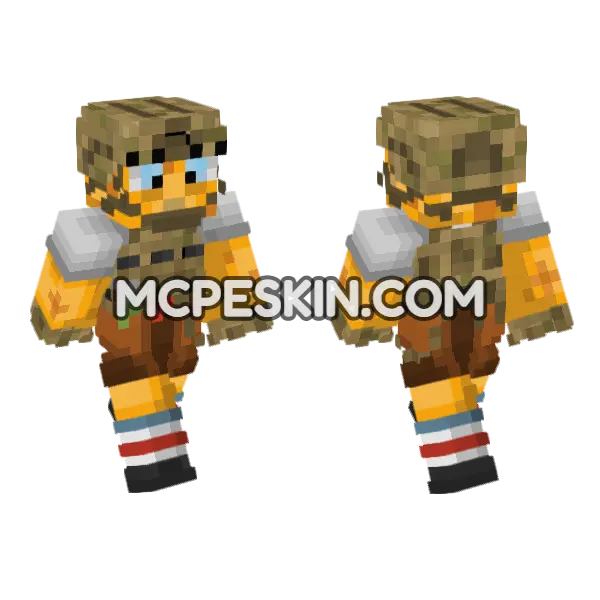 Tactical SpongeBob Minecraft Bedrock skin, front and back