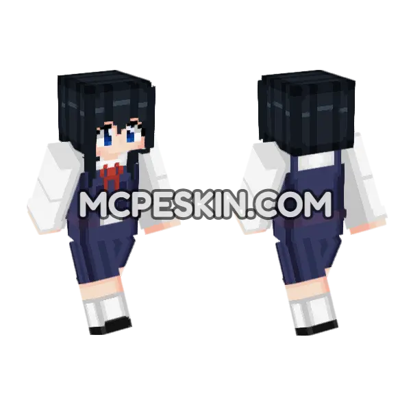 Tamako Kitashirakawa Tamako Market Minecraft Bedrock skin, front and back