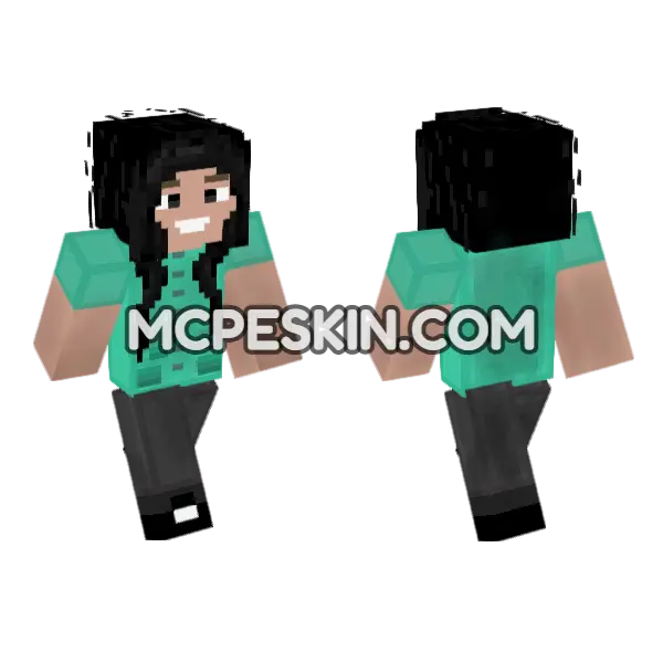 Teacher Female Minecraft Bedrock skin, front and back
