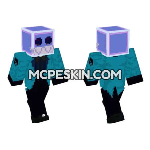 Teal Tuxedo Minecraft Bedrock skin, front and back