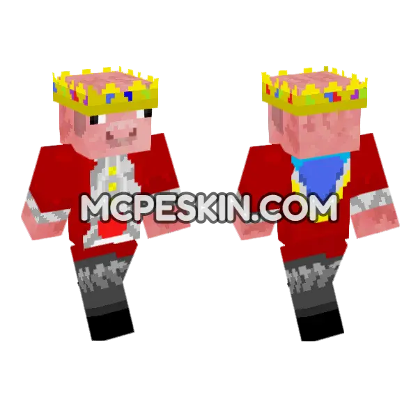 Technoblade Crown Skin Minecraft Bedrock skin, front and back