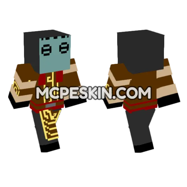 Telvanni Robes And Mask Minecraft Bedrock skin, front and back