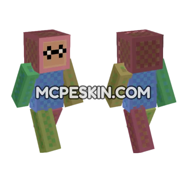 Template Slim Minecraft Bedrock skin, front and back