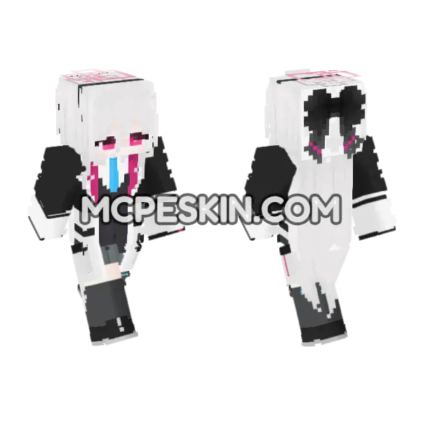 Tendo Kei Key Minecraft Bedrock skin, front and back