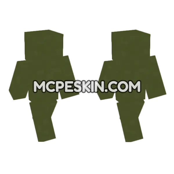 Terracotta Green Minecraft Bedrock skin, front and back