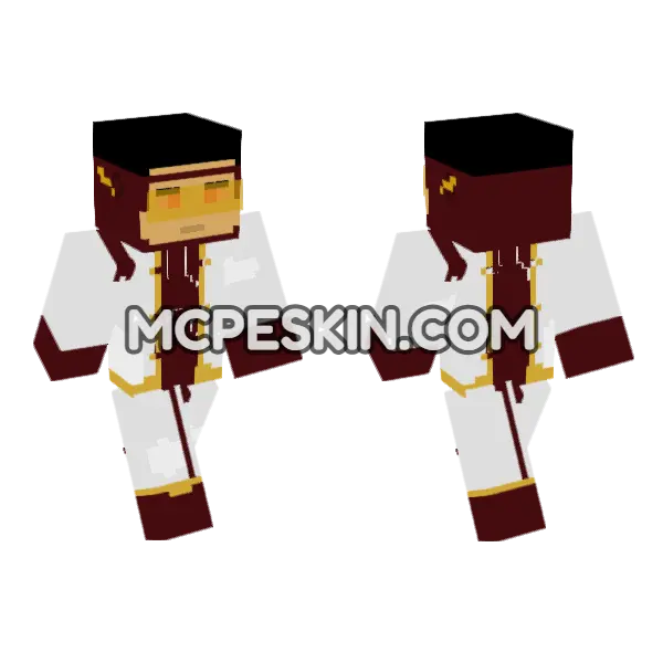 The Flash CW Impulse Bart West Allen Minecraft Bedrock skin, front and back