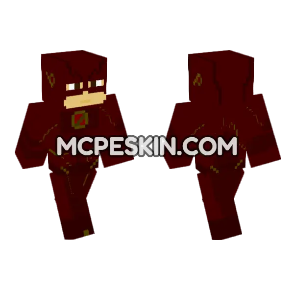 The Flash CW Season 1 Minecraft Bedrock skin, front and back
