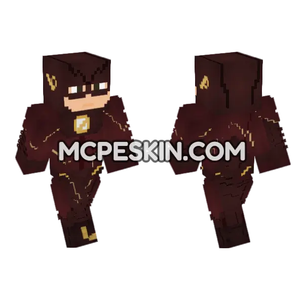 The Flash CW Season 2 Minecraft Bedrock skin, front and back