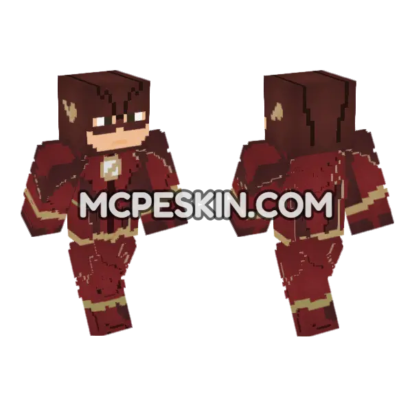 The Flash CW Season 4 Minecraft Bedrock skin, front and back