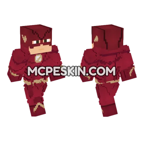 The Flash CW Season 5 Minecraft Bedrock skin, front and back