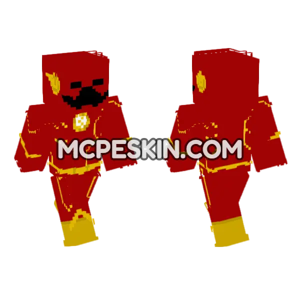 The Flash CW Suit Minecraft Bedrock skin, front and back