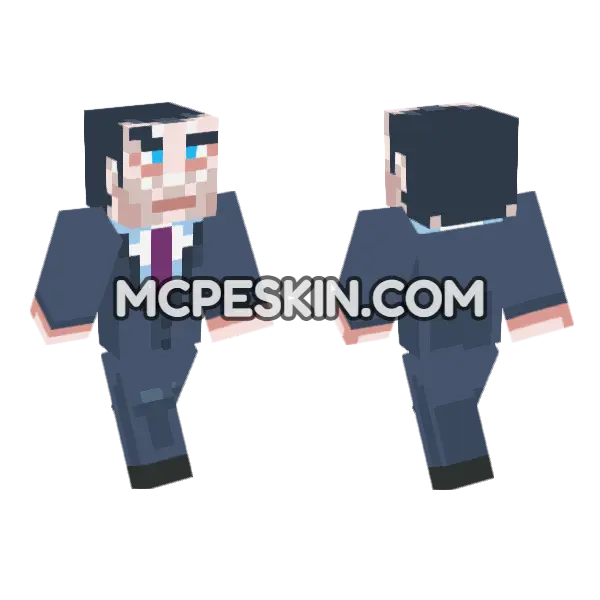 The G Man Minecraft Bedrock skin, front and back