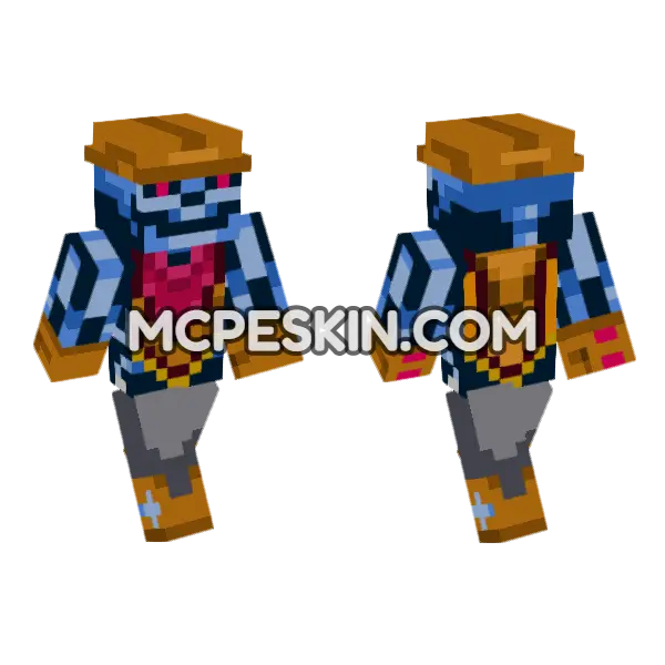 The Gunstringer Minecraft Bedrock skin, front and back