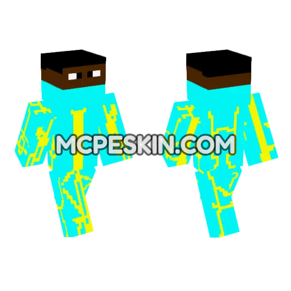 The Lightning Spy Minecraft Bedrock skin, front and back