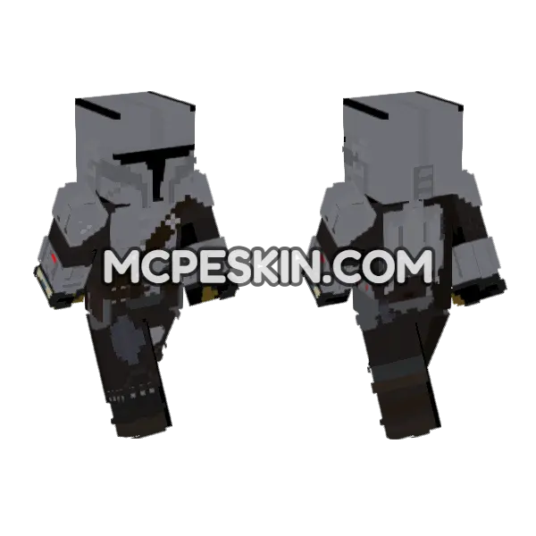 The Mandalorian Din Djarin Minecraft Bedrock skin, front and back