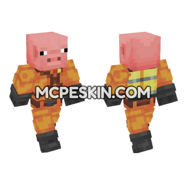 The Pig Skin Minecraft Bedrock skin, front and back