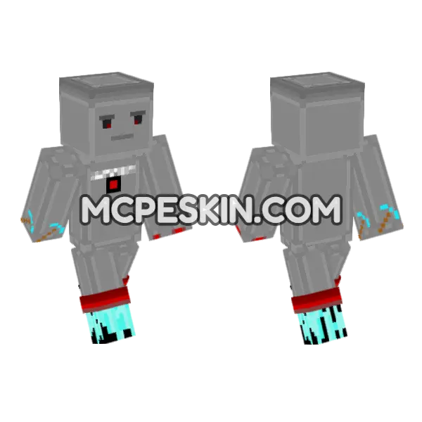 The Super Robot Minecraft Bedrock skin, front and back