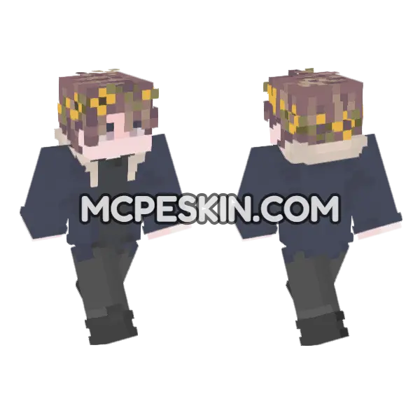 Theodore With Flowers Minecraft Bedrock skin, front and back