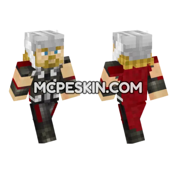 Thor Skin Minecraft Bedrock skin, front and back