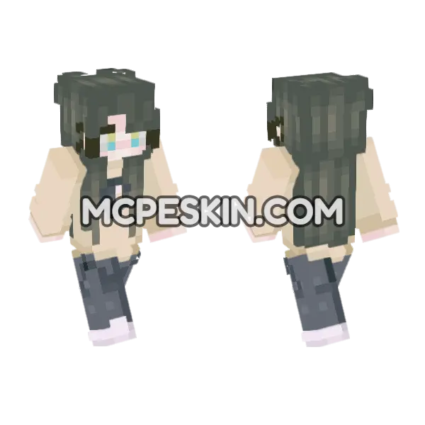 Tidal Girl Outfit Minecraft Bedrock skin, front and back