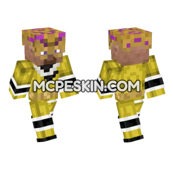 Tideus Yellow Outfit Minecraft Bedrock skin, front and back