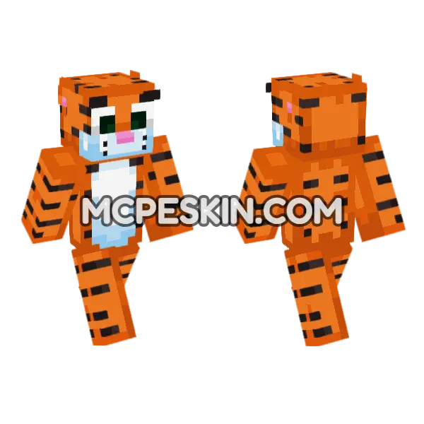 Tiger Skin Minecraft Bedrock skin, front and back