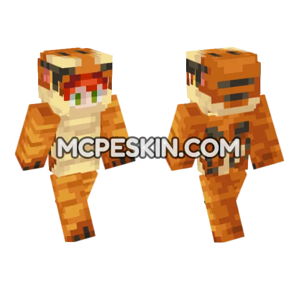 Tigris Minecraft Bedrock skin, front and back
