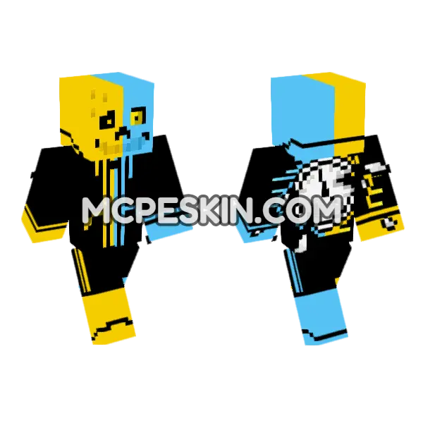 Time Paradox Sans Minecraft Bedrock skin, front and back
