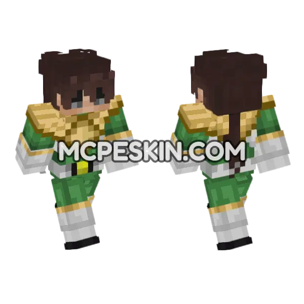 Tommy Green Armor Minecraft Bedrock skin, front and back