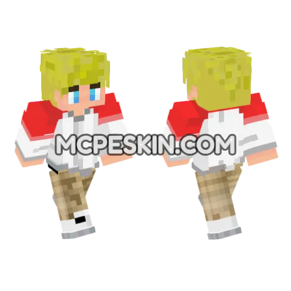 TommyInnit Skin Minecraft Bedrock skin, front and back