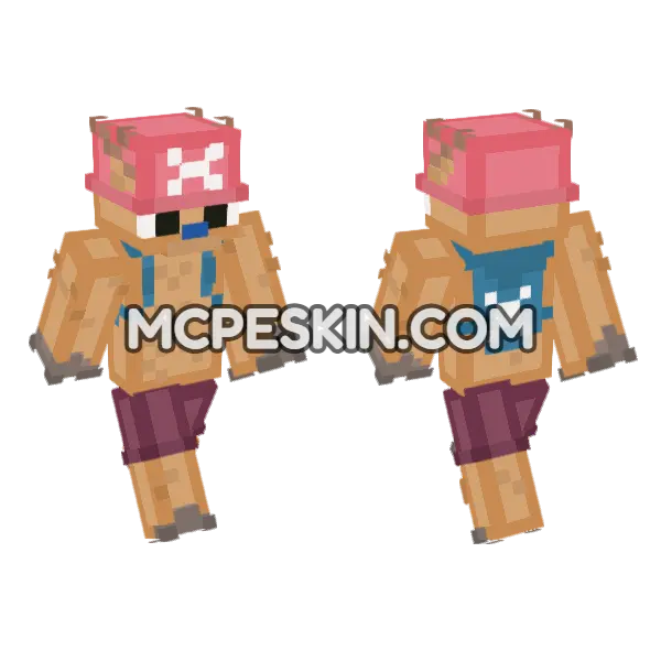 Tony Tony Chopper Minecraft Bedrock skin, front and back
