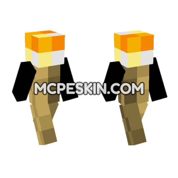 Torch Skin Minecraft Bedrock skin, front and back