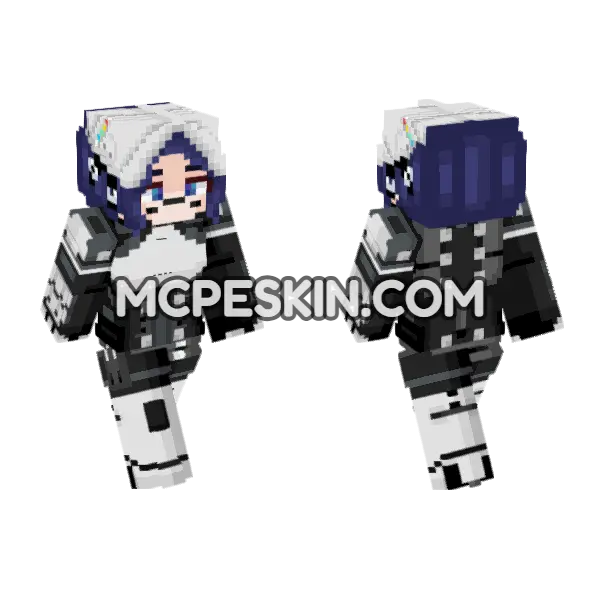 Tough Worker Bee Minecraft Bedrock skin, front and back