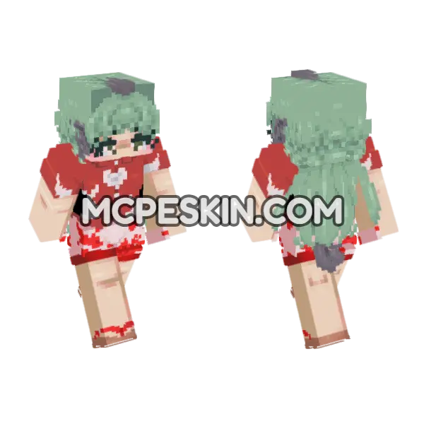 Touhou Project Aunn Komano Minecraft Bedrock skin, front and back