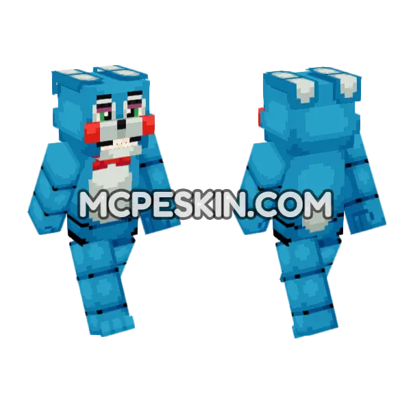Toy Bonnie Five Nights At Freddy's Minecraft Bedrock skin, front and back