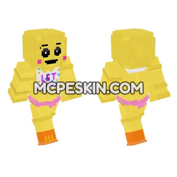 Toy Chica 5109578 Minecraft Bedrock skin, front and back