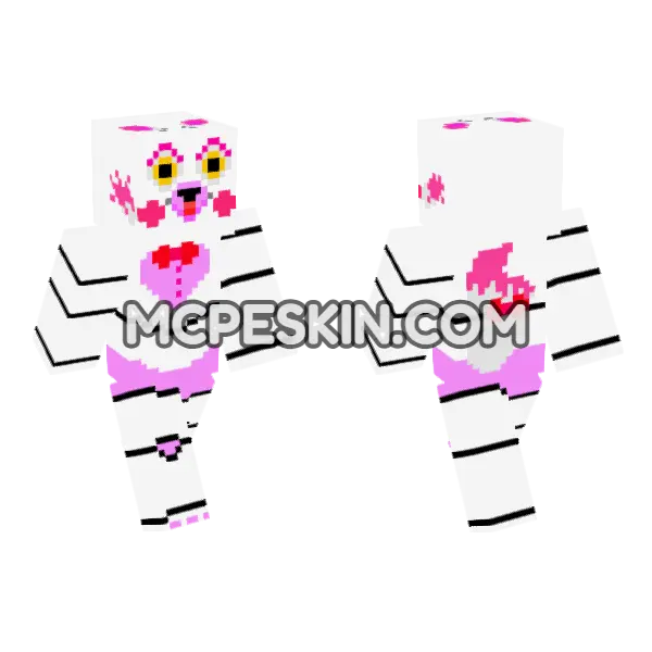 Toy Foxy Pre Mangle Minecraft Bedrock skin, front and back