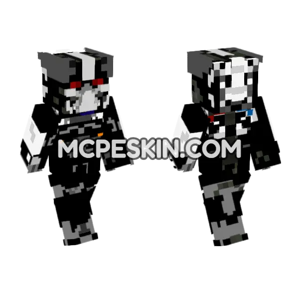 Transformers Barricade Minecraft Bedrock skin, front and back