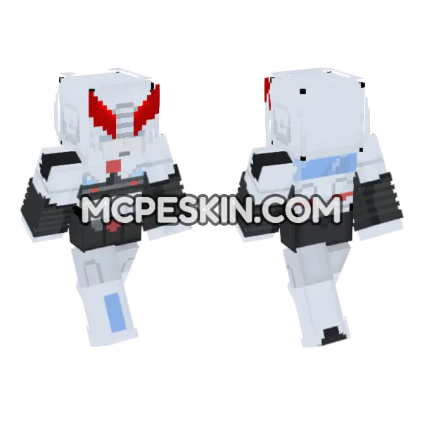 Transformers G1 Prowl Minecraft Bedrock skin, front and back