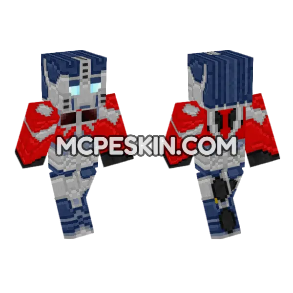 Transformers Prime Optimus Prime Minecraft Bedrock skin, front and back