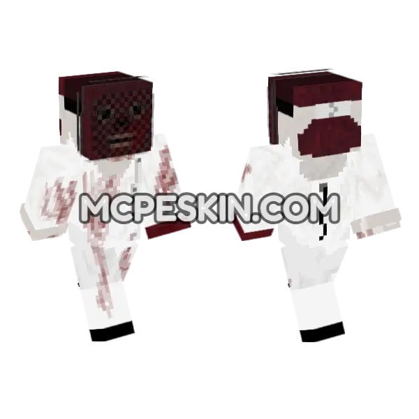 Trevor Hendersons The Fencer Minecraft Bedrock skin, front and back