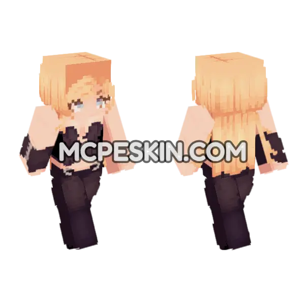 Trish Devil May Cry Minecraft Bedrock skin, front and back