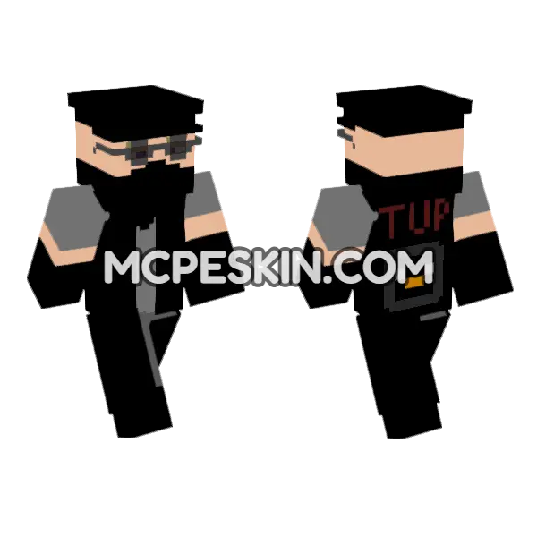 Tup Member Style 1 Minecraft Bedrock skin, front and back