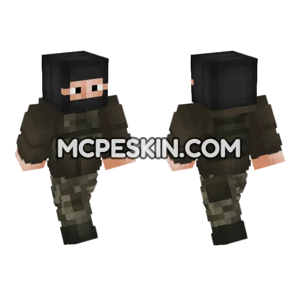 Turkish Army Soldier Minecraft Bedrock skin, front and back