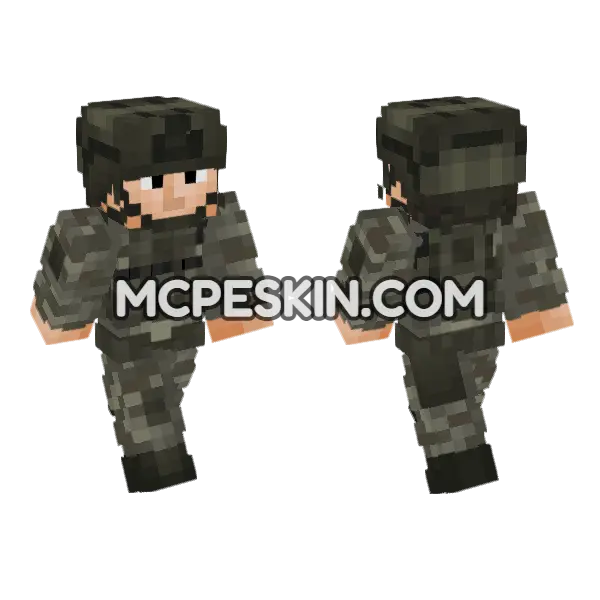 Turkish Army Soldier Minecraft Bedrock skin, front and back