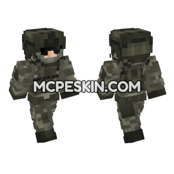 Turkish Army Soldier V2 Minecraft Bedrock skin, front and back