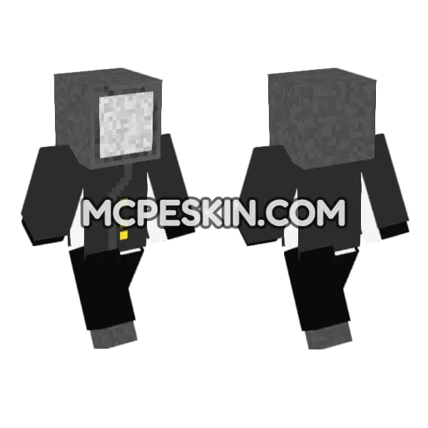 Tv Man 7026195 Minecraft Bedrock skin, front and back