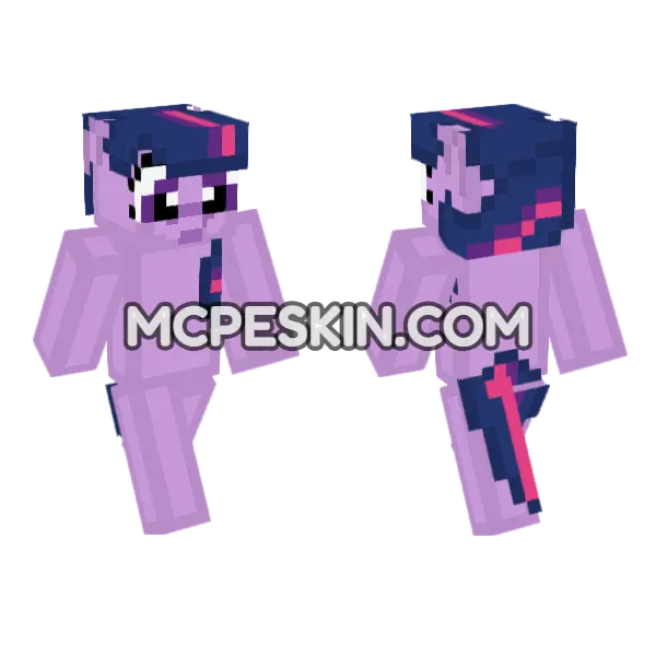 Twilight Sparkle Minecraft Bedrock skin, front and back
