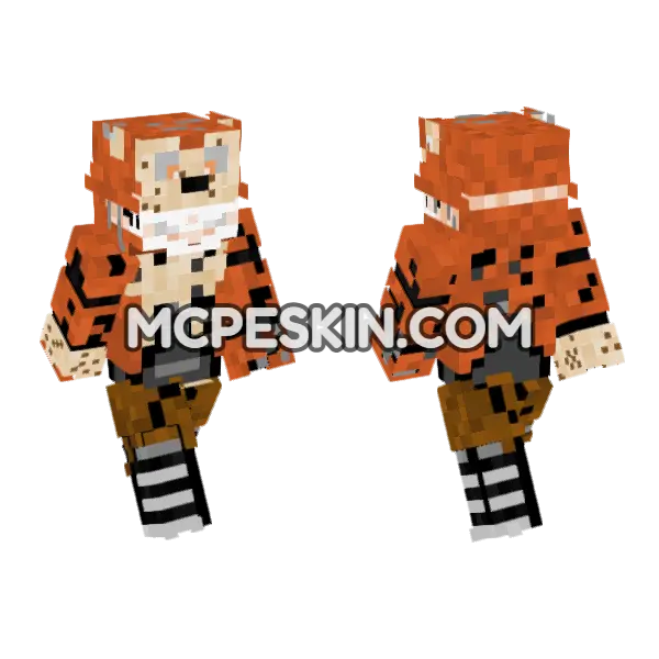 Twisted Foxy Skin Minecraft Bedrock skin, front and back