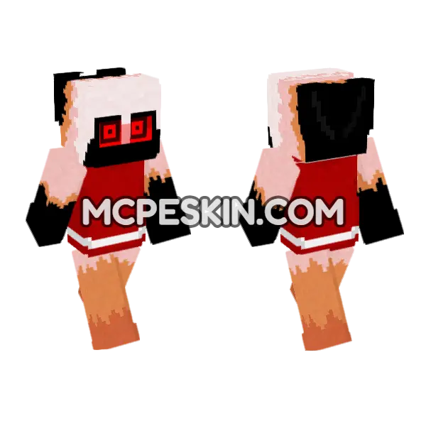 Twisted Shrimpo Minecraft Bedrock skin, front and back